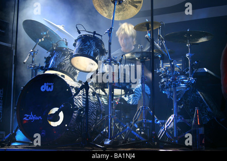 Batteur sur scène en concert live Banque D'Images