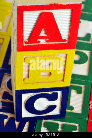 ABC alphabet blocks en bois Banque D'Images