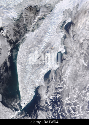 14 janvier 2009 - péninsule du Kamtchatka, dans l'Est de la Russie. Banque D'Images