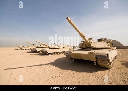 Génie, de l'Iraq - M1 Abrams tank at Camp Warhorse. Banque D'Images