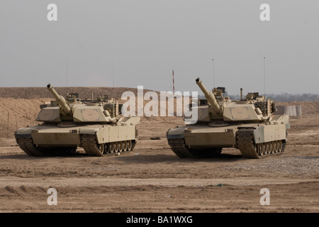 Génie, de l'Iraq - M1 Abrams tank at Camp Warhorse. Banque D'Images