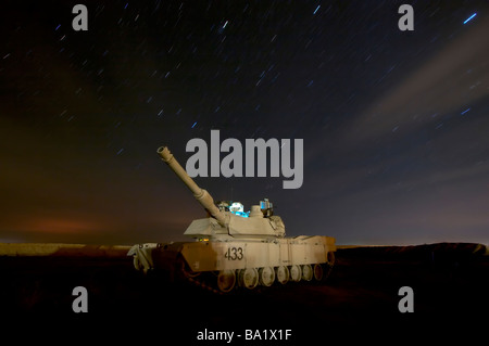 Génie, de l'Iraq - M1 Abrams tank at Camp Warhorse. Banque D'Images