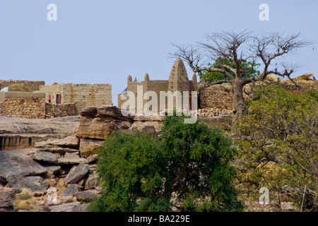 Mosquée de Sanga dans le pays Dogon au Mali Banque D'Images