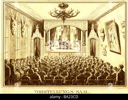 Géographie / voyages, Allemagne, Munich, Aquarium, vue intérieure, salle d'exposition, lithographie de J. B. Gassner, vers 1910, Banque D'Images