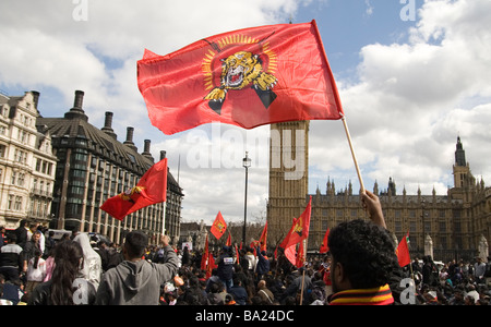 Sri Lankais manifestation à la place du Parlement Banque D'Images