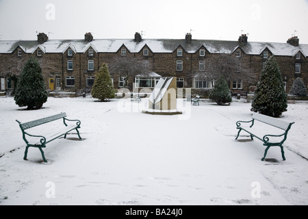 Le parc de neige se transforme en Otley, West Yorkshire, Angleterre Banque D'Images