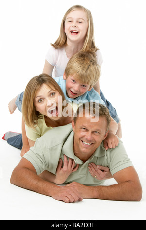 Groupe famille heureux ensemble Banque D'Images