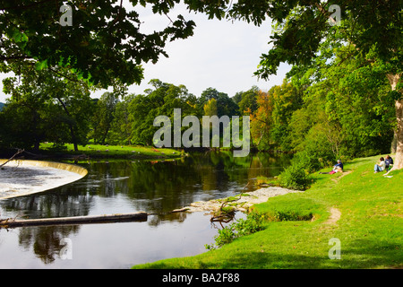 Horseshoe Falls Llangollen Canal Llangollen Denbighshire North Wales Banque D'Images