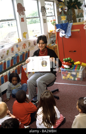 Maternelle De La Lecture D Un Livre D Histoire A La Classe Photo Stock Alamy