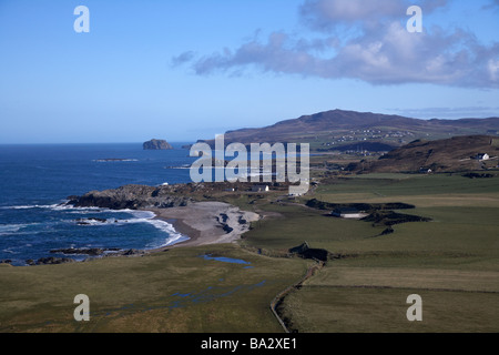 Vue de malin head péninsule d'Inishowen, comté de Donegal en république d'Irlande le point le plus au nord et le début de la manière sauvage de l'Atlantique Banque D'Images