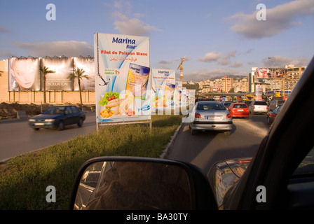 Sur la route de Beyrouth Liban Banque D'Images