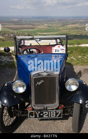 Une Austin Seven sur les South Downs dans West Sussex UK Banque D'Images