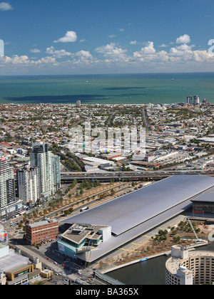 Vue de l'EXPOSITION CENTRE, ET NOTAMMENT DE RIALTO TOWERS MELBOURNE AUSTRALIE VICTORIA Banque D'Images