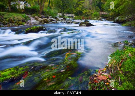 Watersmeet au Parc National d'Exmoor Devon, Angleterre Banque D'Images