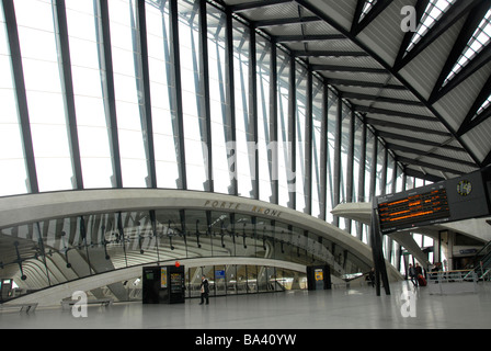 La gare TGV, l'aéroport Saint-Exupéry de Lyon, Satolas, , France Banque D'Images