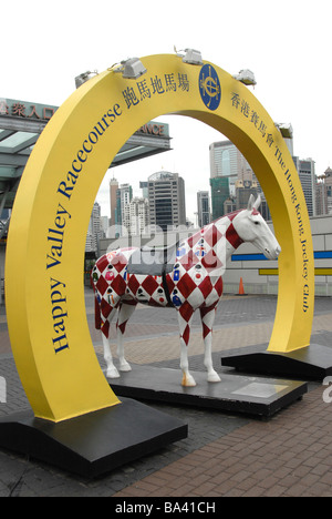 Happy Valley racecourse, l'île de Hong Kong, Chine Banque D'Images