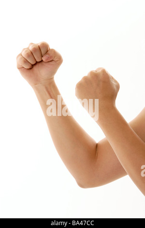 Les mains de l'homme dans la lutte contre la pose Banque D'Images