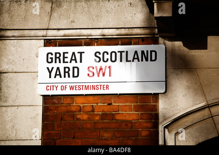 Great Scotland Yard, London, SW1 panneau routier. Banque D'Images