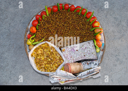 Close up Chana Jor Garam (Type de fast food indien), Mount Abu, Rajasthan, India Banque D'Images