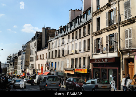 Paris France, scène de rue, immobilier français, façades de logements, immeubles de ville parisiens, marché immobilier, quartiers, paris vue générale été Banque D'Images