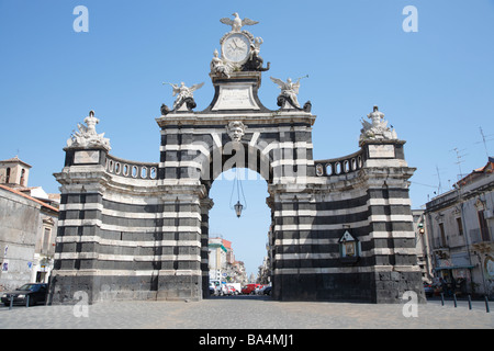 Catane, Sicile, Italie,Porta Garibaldi Banque D'Images