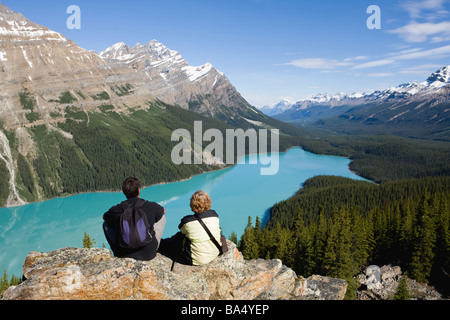 Le lac Peyto dans les Rocheuses canadiennes Banque D'Images