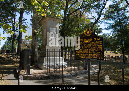 Tombe de l'explorateur Daniel Boone dans la région de Frankfort, Kentucky Banque D'Images