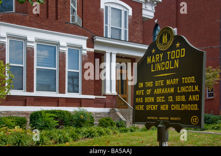 Lieu de naissance et l'enfance de Mary Todd Lincoln Abraham Lincoln s mère à Lexington Kentucky Banque D'Images