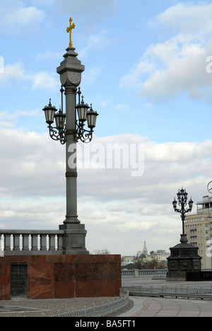 Près d'une lanterne de l'Église Cathédrale de Christ le sauveur de la Russie Moscou Banque D'Images