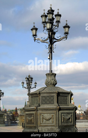 Près d'une lanterne de l'Église Cathédrale de Christ le sauveur de la Russie Moscou Banque D'Images