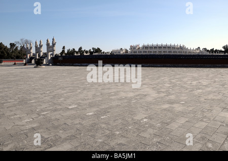 L'autel rond (Yuan Qiu Yuanqiu) au Temple du Ciel (ou l'autel du Ciel), l'une des attractions touristiques les plus populaires de Beijing Banque D'Images