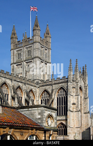 Dans l'abbaye de Bath la ville de Bath dans le sud-ouest de l'Angleterre Banque D'Images