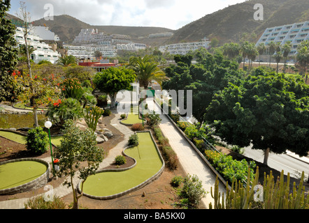 Une belle vue de la Barranco Agua la Perra. Puerto Rico, Gran Canaria, Îles Canaries, Espagne, Europe. Banque D'Images