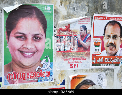 Des affiches électorales indiennes, 2009 Banque D'Images