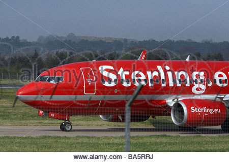 Cimber Sterling le roulage à l'aéroport de vol Banque D'Images