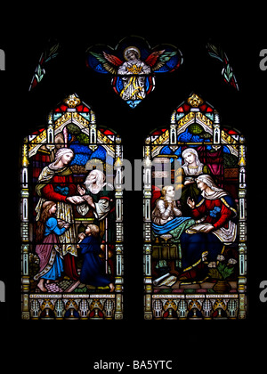 Vitrail de l'église prieurale Boxgrove, West Sussex, Angleterre Banque D'Images