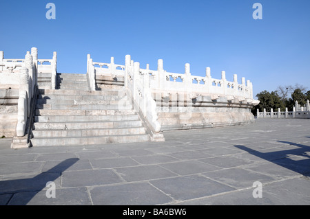 L'autel rond (Yuan Qiu Yuanqiu) au Temple du Ciel (ou l'autel du Ciel), l'une des attractions touristiques les plus populaires de Beijing Banque D'Images