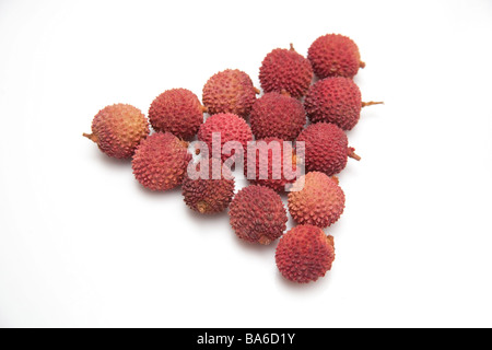 Litchis isolated on a white background studio Banque D'Images