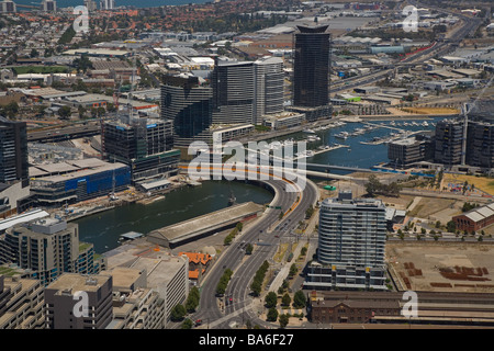 Yarra River et la ville de Melbourne, Victoria Australie Banque D'Images