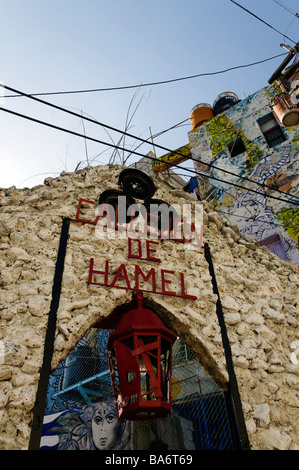 Entrée de callejon de Hamel, La Havane, Cuba Banque D'Images
