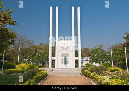 French War Memorial Beach road Goubert Avenue Pondicherry Tamil Nadu Inde Banque D'Images