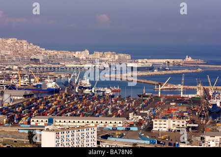 L'Algérie, Alger, la ville et le port de commerce Banque D'Images