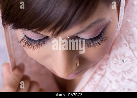 Portrait Portrait d'une femme asiatique triste Banque D'Images