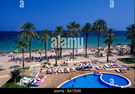 Playa d en Bossa Ibiza Iles Baléares Espagne Banque D'Images