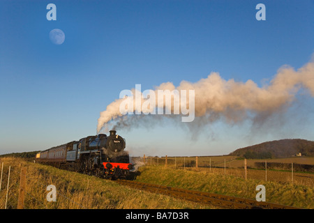 Locomotive à vapeur n'Poppyline Norfolk UK Winter Banque D'Images