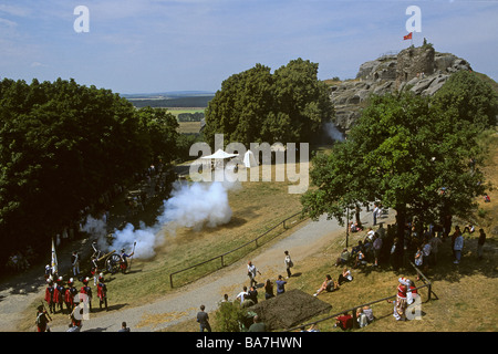 Regenstein, forteresse et château, fête médiévale, Blankenburg, Sachsen-Anhalt, Allemagne Banque D'Images