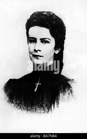 Elisabeth Amalie de Bavière, 24.12.1837 - 10.9.1898, Empress consort d'Autriche depuis le 24.4.1854, appelée 'Sisi', portrait, photographie, vers 1870, Banque D'Images