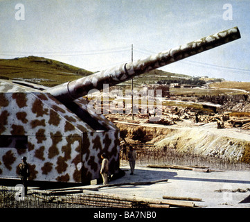 Événements, deuxième Guerre mondiale / seconde Guerre mondiale, France, mur de l'Atlantique, arme côtière lourde, vers 1942, Banque D'Images