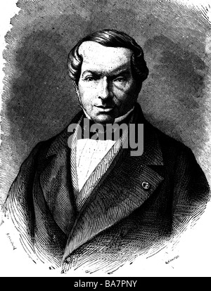 Rothschild, Jakob, 15.5.1792 - 15.11.1868, banquier allemand, portrait, gravure sur bois, gravure sur cuivre contemporain après, 19e siècle, l'artiste n'a pas d'auteur pour être effacé Banque D'Images