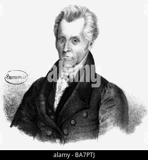 Jackson, Andrew, 15.3.1767 - 8.6.1845, général et politicien américain, 7ème Président américain 4.3.1829 - 4.3.1837, portrait, lithographie, XIXe siècle, Banque D'Images